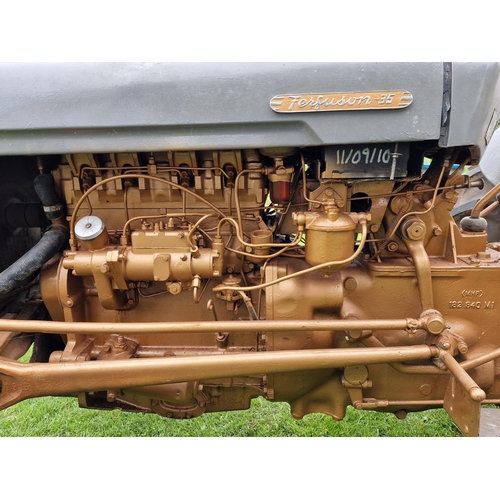 141 - Vintage Ferguson 35 Grey and Gold diesel tractor, starts and drives with working hydraulics, in very... 