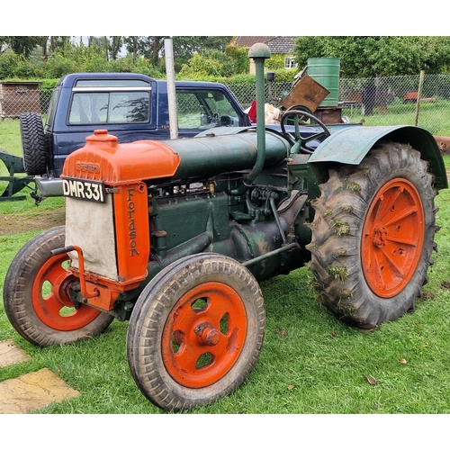 150 - Vintage Fordson Standard green and orange wide wing petrol/TVO powered tractor, starts and drives, r... 