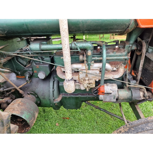 150 - Vintage Fordson Standard green and orange wide wing petrol/TVO powered tractor, starts and drives, r... 