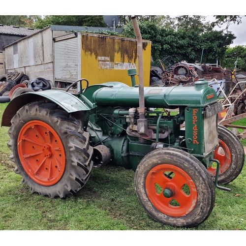 151 - Vintage Fordson Standard green wide wing petrol/TVO powered tractor, starts and drives