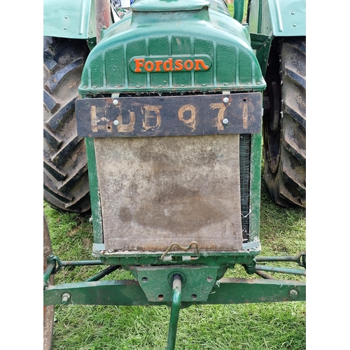 151 - Vintage Fordson Standard green wide wing petrol/TVO powered tractor, starts and drives