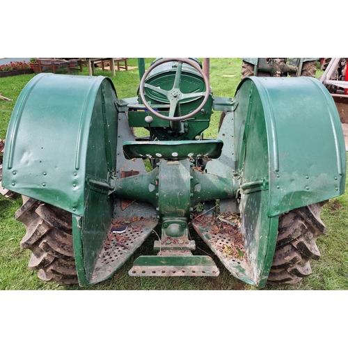 151 - Vintage Fordson Standard green wide wing petrol/TVO powered tractor, starts and drives