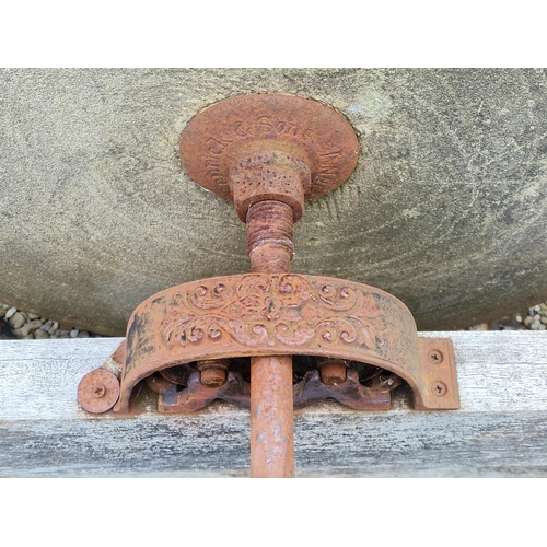 57 - Two vintage grinding wheels on stands (2)