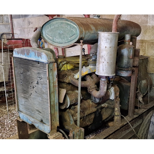 59 - Large custom made vintage diesel generator mounted on a trailer, constructed from a Fordson tractor ... 