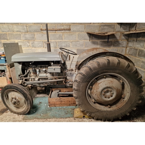 157 - Vintage Ferguson T20 petrol/TVO tractor, non runner, partially dismantled for restoration but all pa... 