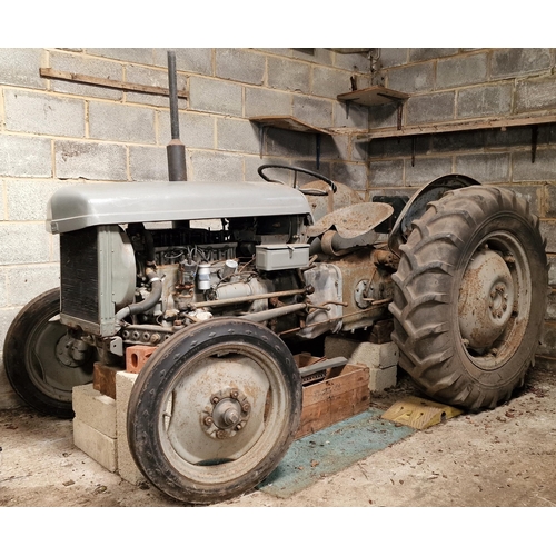 157 - Vintage Ferguson T20 petrol/TVO tractor, non runner, partially dismantled for restoration but all pa... 