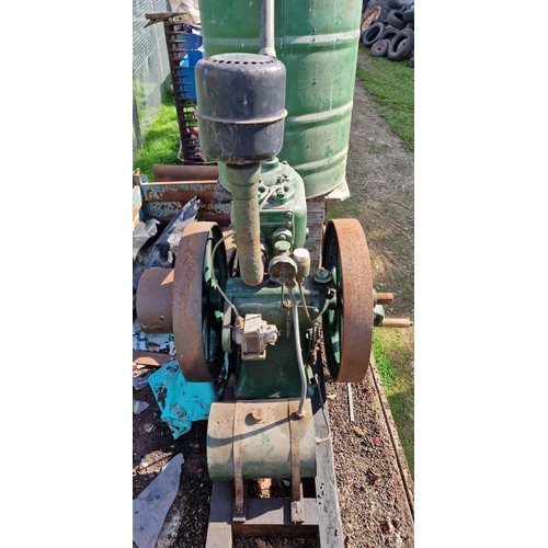 39 - Good vintage R.A Lister of Dursley water pump with green painted finish