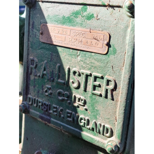 39 - Good vintage R.A Lister of Dursley water pump with green painted finish