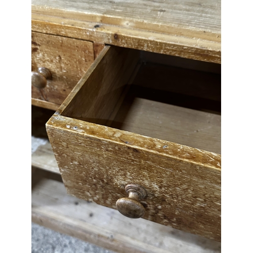 40 - 19th century provincial pine housekeepers cupboard fitted with two twin cupboard doors and two drawe... 