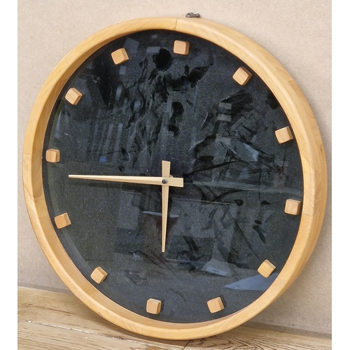 116 - Danish style teak framed wall clock, 40 cm diameter