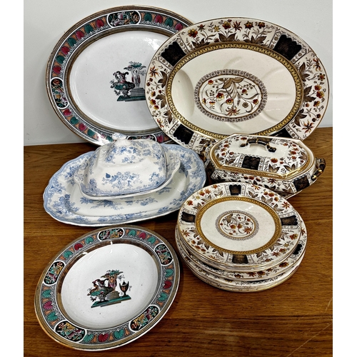 128 - A large collection of antique ironstone plates and platers