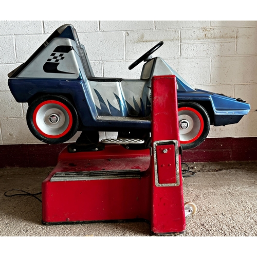 2 - Plug in, coin operated child’s fairground ride-on racing car. Not currently running.
Takes 20p

Meas... 