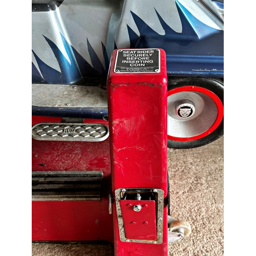 2 - Plug in, coin operated child’s fairground ride-on racing car. Not currently running.
Takes 20p

Meas... 