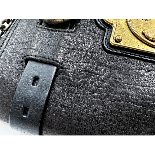 360 - A Luella leather chain link black leather handbag. Gold tone hardware with magnetic front fastening,... 