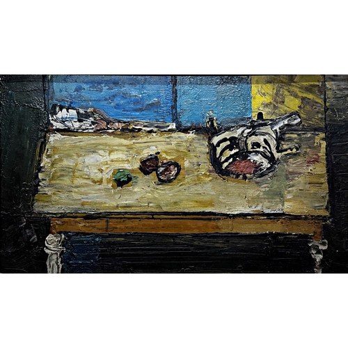 1275 - Peter Oliver (1927-2006) - Still life, oil on board, circa 1958, 22 x 37cm, framed