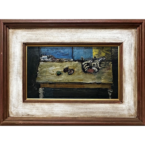 1275 - Peter Oliver (1927-2006) - Still life, oil on board, circa 1958, 22 x 37cm, framed