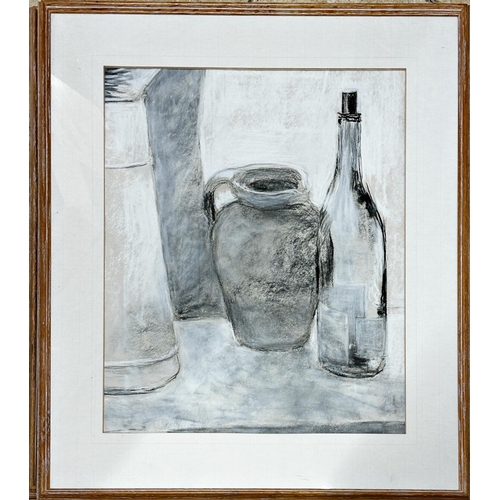 1281 - Penelope Ellis (born 1935) - Three still life studies, work in charcoal and highlights, each 62 x 50... 