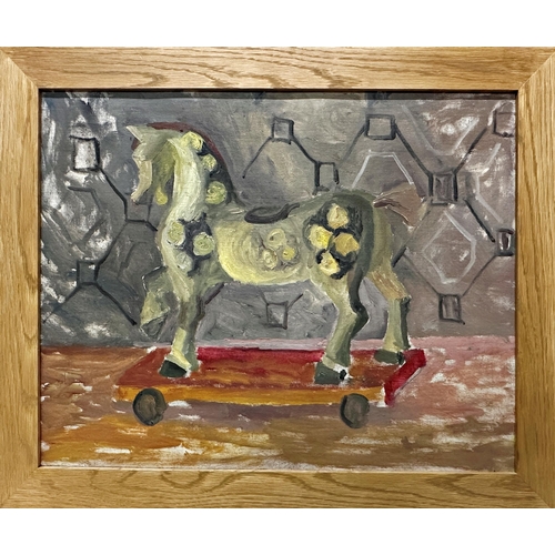 1272 - Penelope Ellis (born 1935) and Clifford Ellis (1907-1985) - pull along horse, unsigned, oil on canva... 