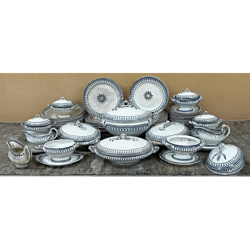 469 - A comprehensive and extensive collection of Hollinshead & Kirkham star pattern dinner service compri... 