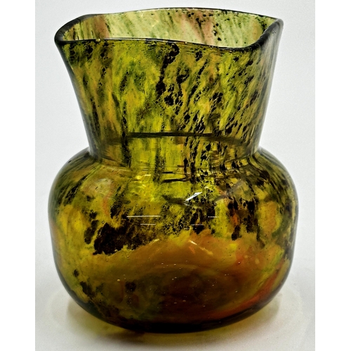 460 - Probably Christopher Dresser for Clutha Glass - mottled glass vase, 9.5cm high.