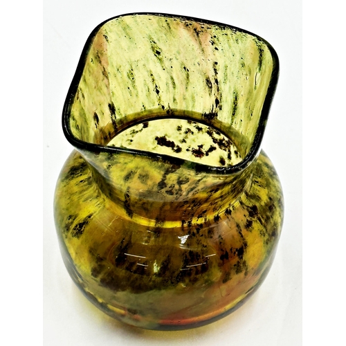 460 - Probably Christopher Dresser for Clutha Glass - mottled glass vase, 9.5cm high.