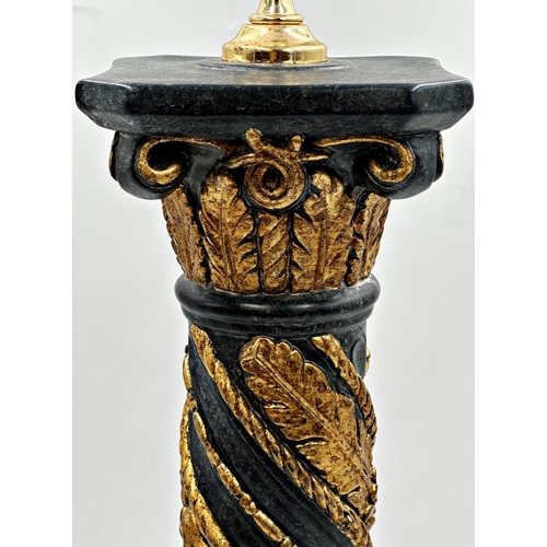 1164 - Unusual ceramic table lamp in the form of a gilt corinthian column, 58cm high.