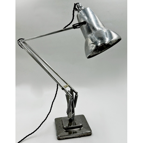 1166 - Pair of Herbert Terry Anglepoise articulated desk lamps on stepped square bases with stripped and po... 