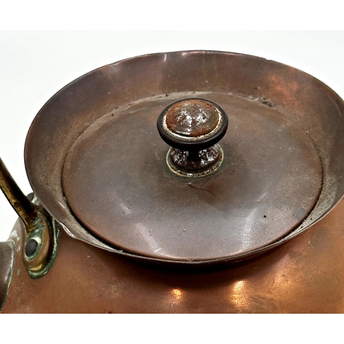 627 - Christopher Dresser for Benham and Froud copper and brass kettle, 22cm high