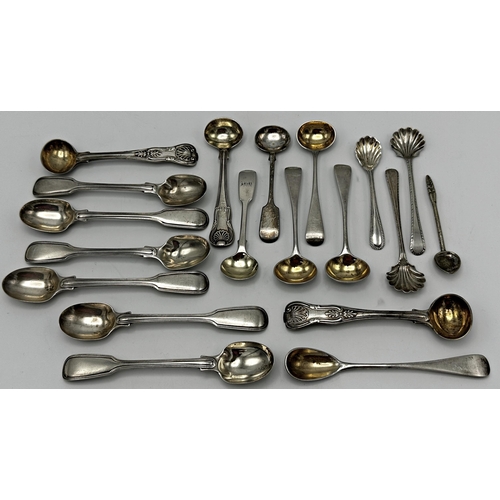 274 - Mixed silver spoons to include set of six Victorian fiddle thread teaspoons, maker Chawner & co, Lon... 