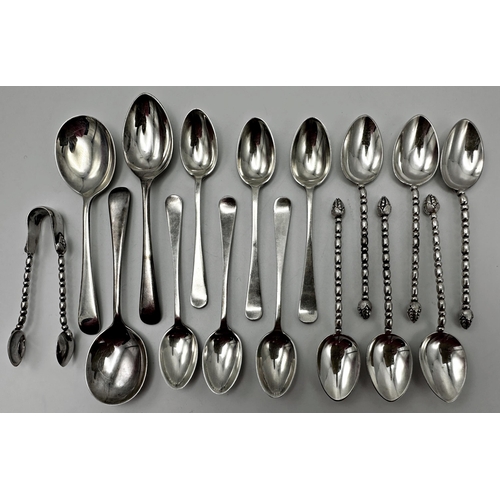 279 - Set of six Edwardian cast silver coffee spoons, maker Joseph Rodgers & Sons, Sheffield 1908, with a ... 