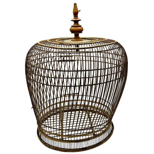 710 - Vintage rattan birdcage, 55cm high