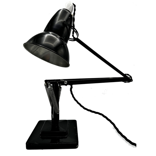 1195 - Herbert Terry Anglepoise black articulated desk lamp upon a stepped square base