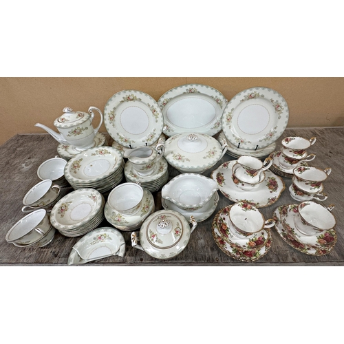 482 - Royal Albert 'Old Country Roses' part tea service, missing teapot and a side plate, with a further A... 