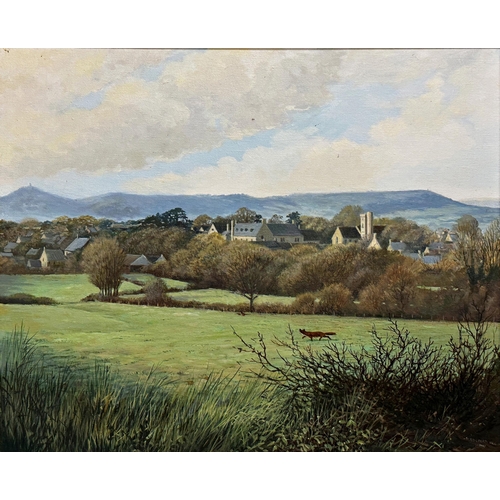 1549 - Berrisford Hill (b.1930) - expansive rural landscape with a fox stalking pheasants, signed and dated... 