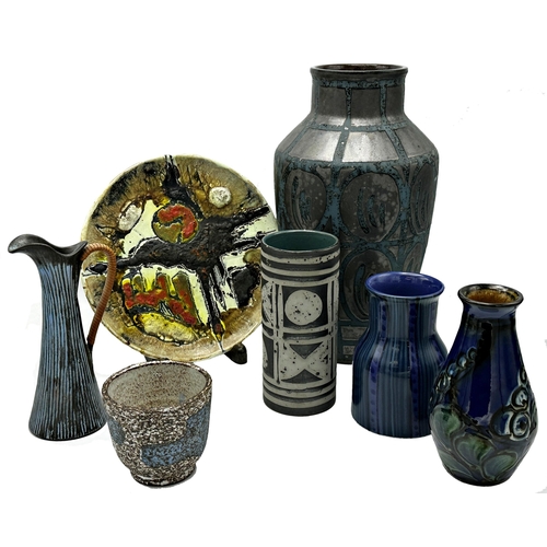 490 - A collection of mid century ceramics to include Carstens Tonnieshof, a Lovemose Denmark jug, Danico ... 