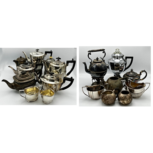 342 - A large collection of various silver plated teawares to include an Art Deco ball shaped three piece ... 