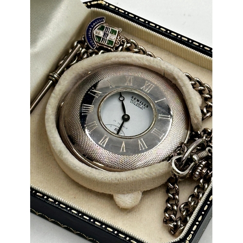 3 - Sewills of Liverpool - 'The Millennium Limited Edition Silver Pocket Watch', engine turned half hunt... 