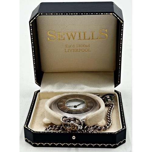 3 - Sewills of Liverpool - 'The Millennium Limited Edition Silver Pocket Watch', engine turned half hunt... 