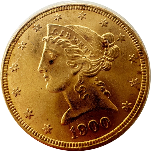 1900 gold five dollar coin 8.3g