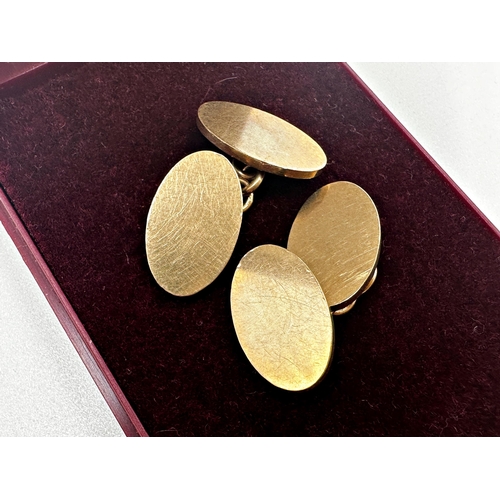 127 - Pair of 9ct cufflinks, 14.5g