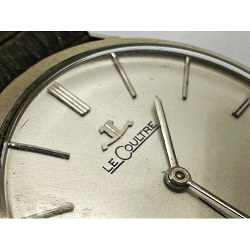 25 - Vintage 14ct white gold Jaeger Le Coultre dress watch, 32mm case, silvered dial with subsidiary seco... 