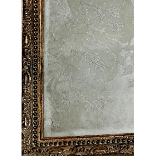 1567 - Good quality late 19th century framed and glazed silkwork panel with central entwined floral bouquet... 