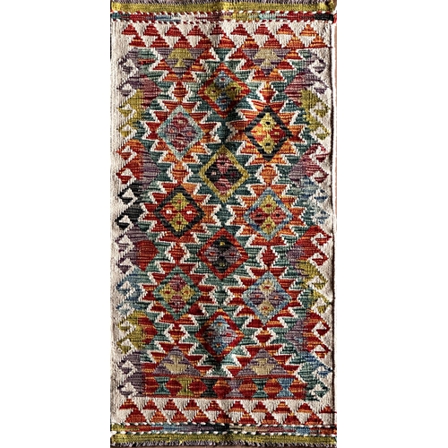 1573 - Colourful Kelim or Kilim runner, L150 x W67cm