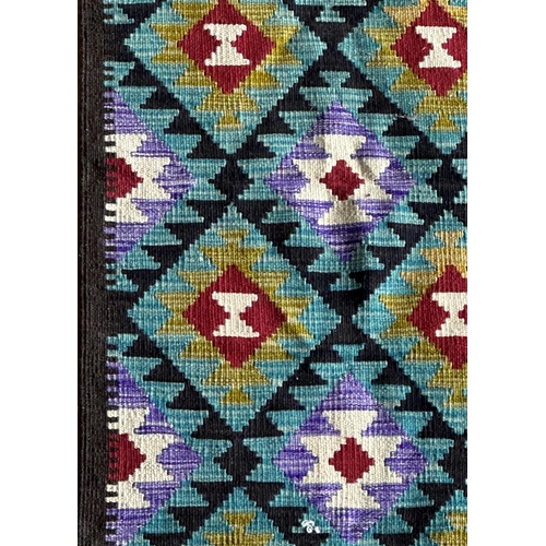 1574 - Colourful Kelim or Kilim runner, L210 x W68.5cm