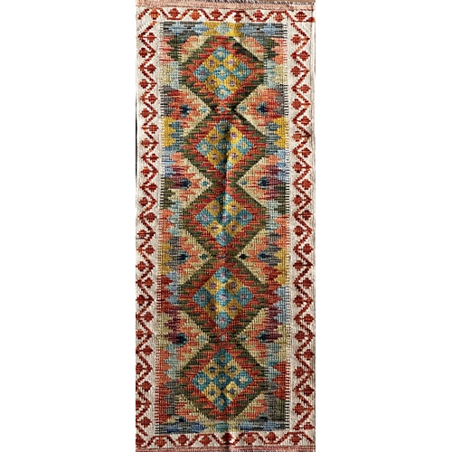 1575 - Colourful Kelim or Kilim runner, L199 x W60cm