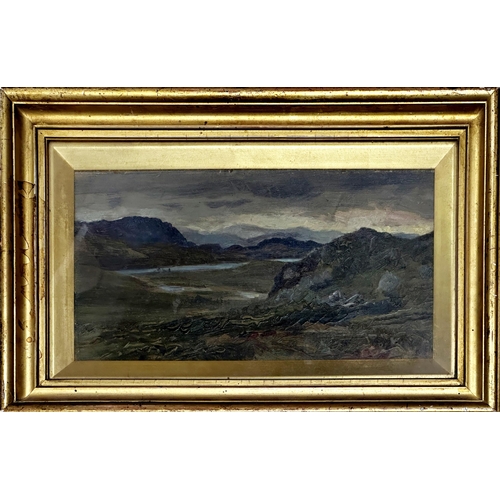 1505 - Thomas Hope McLachlan (1845-1897) - 'Glen Torridon, Ross' inscribed label verso, oil on panel, 17 x ... 