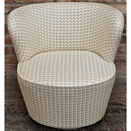 1239 - Andrew Martin upholstered swivel chair, 71cm high