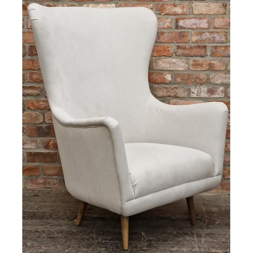 1209 - Contemporary wing back arm chair, 120cm high