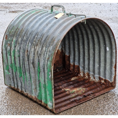 1066 - Antique Wilmots Palace galvanised chicken coop (missing door), 58cm high