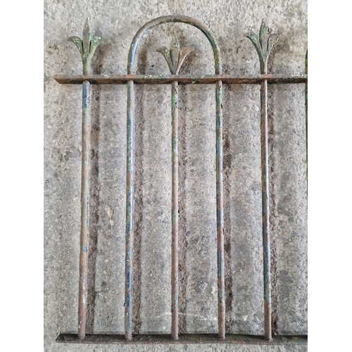 1099 - Antique cast iron railing with spearpoint finials,83cm high x 256cm wide, together with a further ir... 